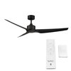 Wac Stella Indoor and Outdoor 3-Blade Smart Ceiling Fan 60in Matte Black with Remote Control F-056